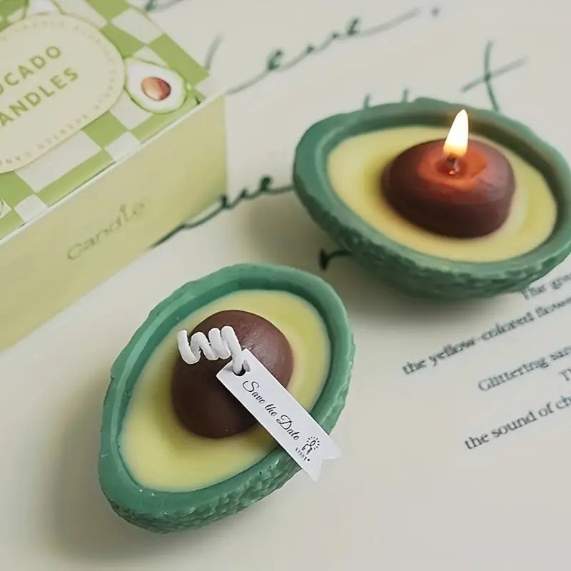 2pcs Avocado Candle: Handcrafted Stone Wax - Urban Lifestyle Furniture Trading LLC