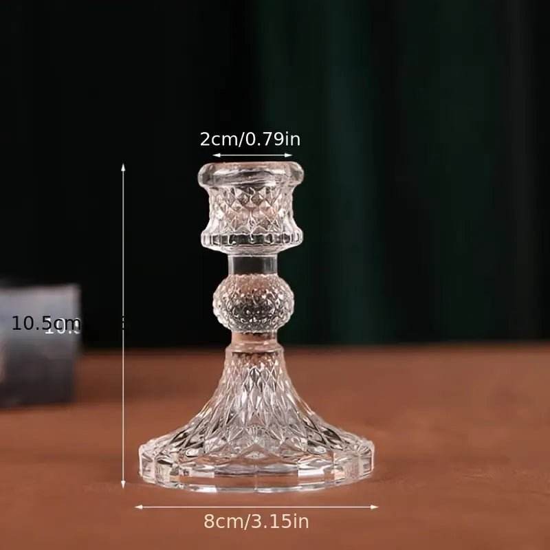 2pcs/set Clear Crystal Candle Holders - Urban Lifestyle Furniture