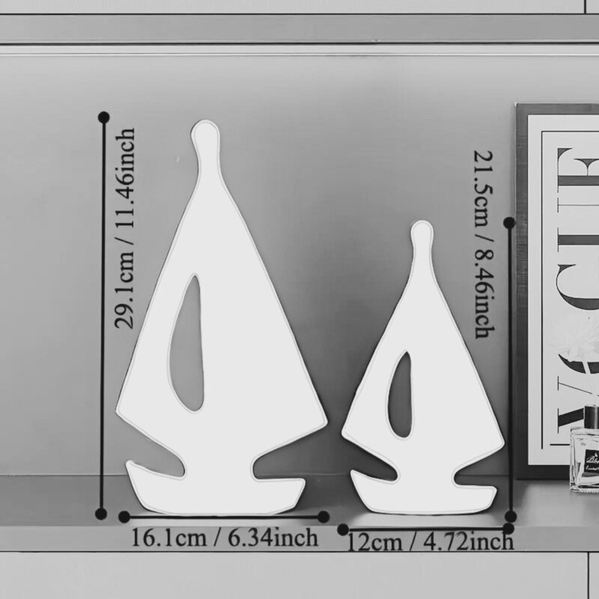 2pcs/set Sailboat Sculptures Decor Silver - Urban Lifestyle Furniture Trading LLC