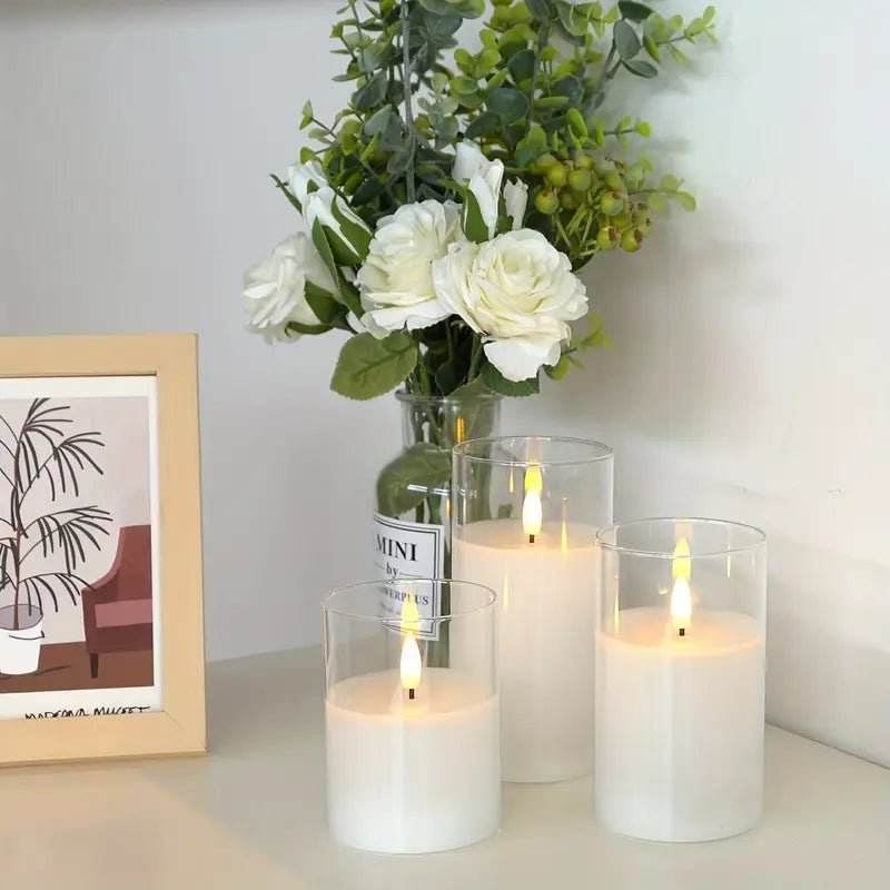 3Pack Smokeless Electronic Candle with Flashing Flame Effect - Urban Lifestyle Furniture