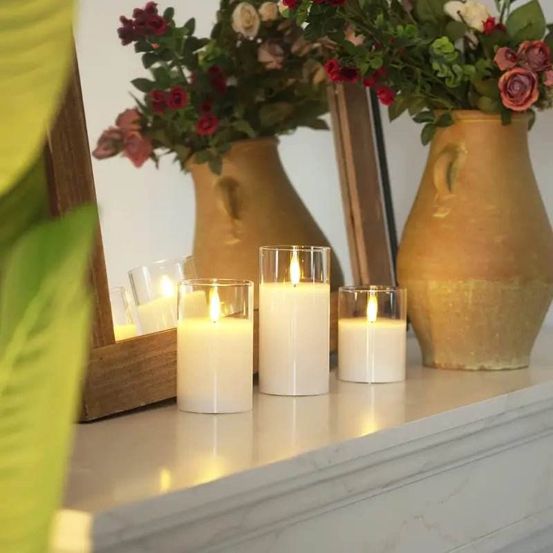 3Pack Smokeless Electronic Candle with Flashing Flame Effect - Urban Lifestyle Furniture
