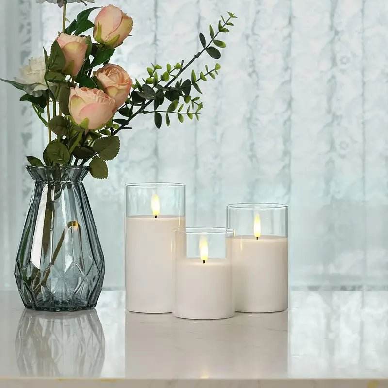 3Pack Smokeless Electronic Candle with Flashing Flame Effect - Urban Lifestyle Furniture