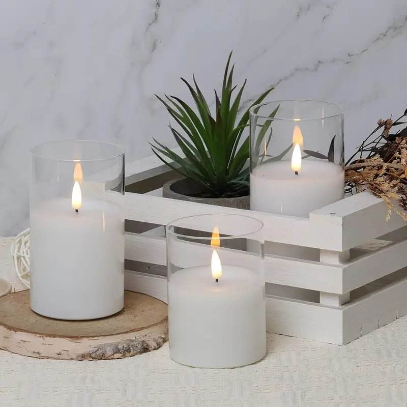 3Pack Smokeless Electronic Candle with Flashing Flame Effect - Urban Lifestyle Furniture
