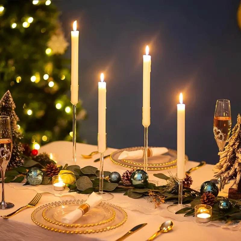 4pcs Candlestick Holders Glass - Urban Lifestyle Furniture