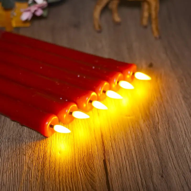 6 PCS Flameless 3D touch true wax Candle Romantic Red - Urban Lifestyle Furniture Trading LLC