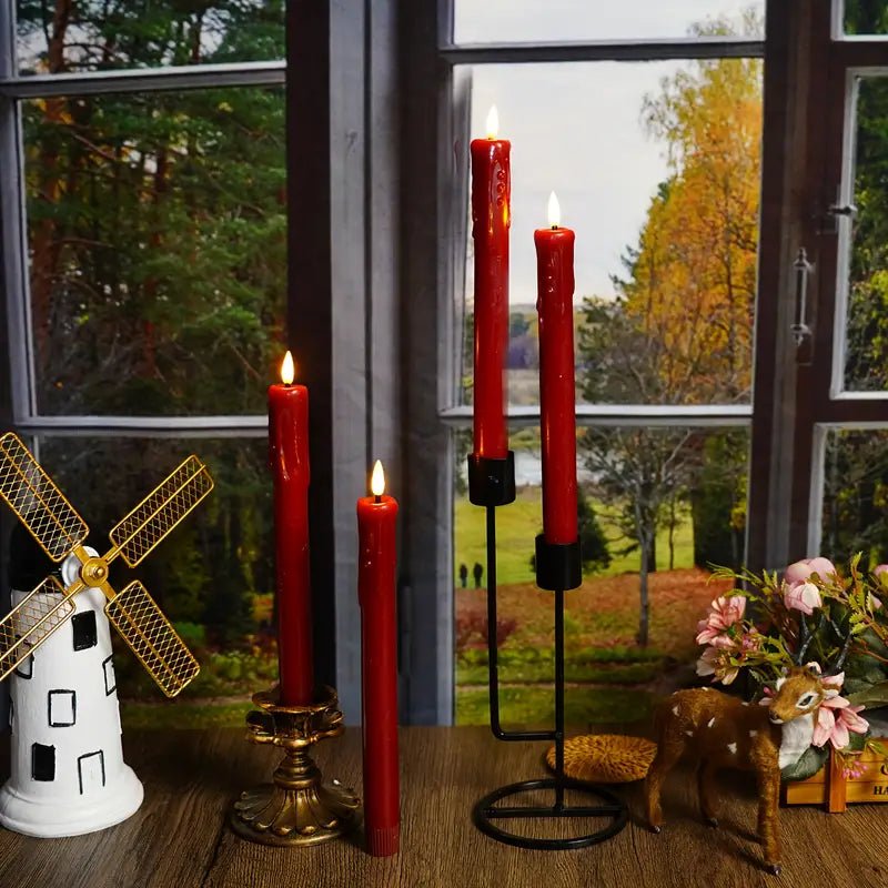 6 PCS Flameless 3D touch true wax Candle Romantic Red - Urban Lifestyle Furniture Trading LLC