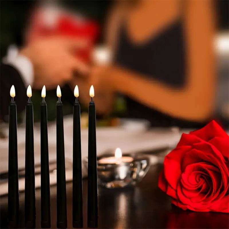 6pcs Flameless Black Color Candles - Urban Lifestyle Furniture
