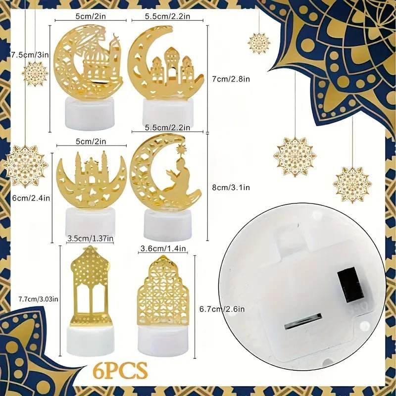 6pcs LED Ramadan & EID Table Lights - Urban Lifestyle Furniture
