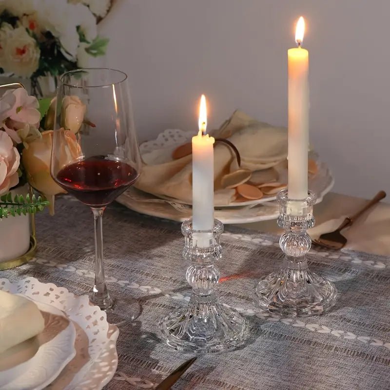 6pcs Tapered Glass Candle Holders - Urban Lifestyle Furniture Trading LLC