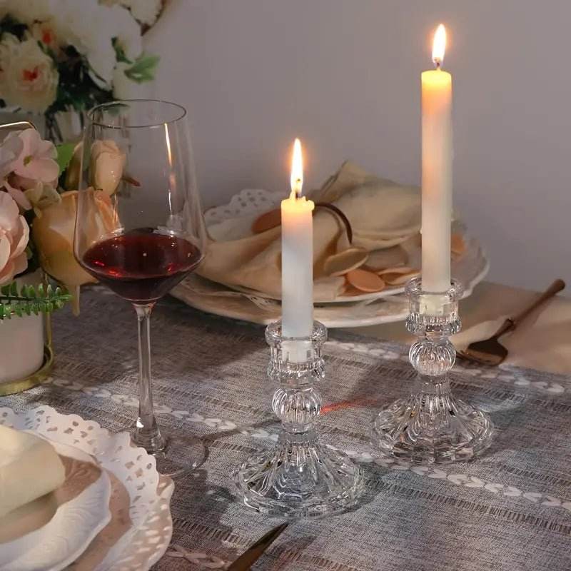 6pcs Tapered Glass Candle Holders - Urban Lifestyle Furniture