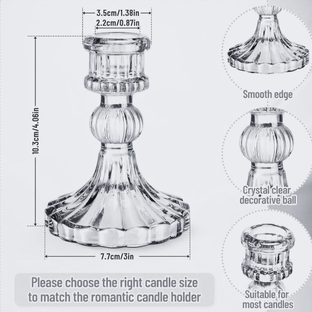 6pcs Tapered Glass Candle Holders - Urban Lifestyle Furniture Trading LLC
