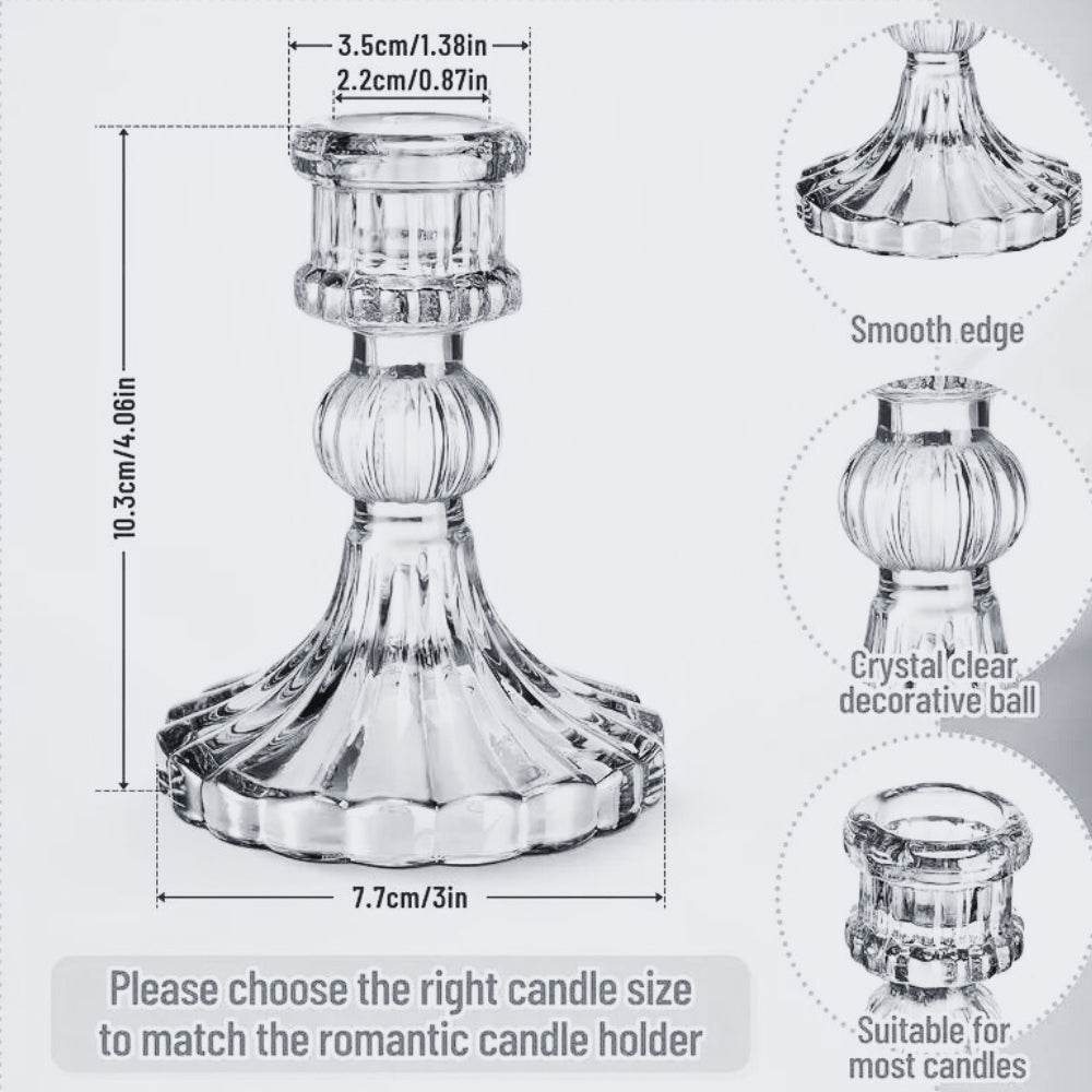 6pcs Tapered Glass Candle Holders - Urban Lifestyle Furniture