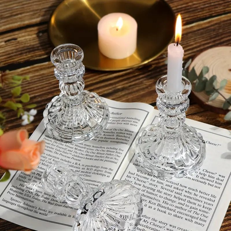 6pcs Tapered Glass Candle Holders - Urban Lifestyle Furniture Trading LLC