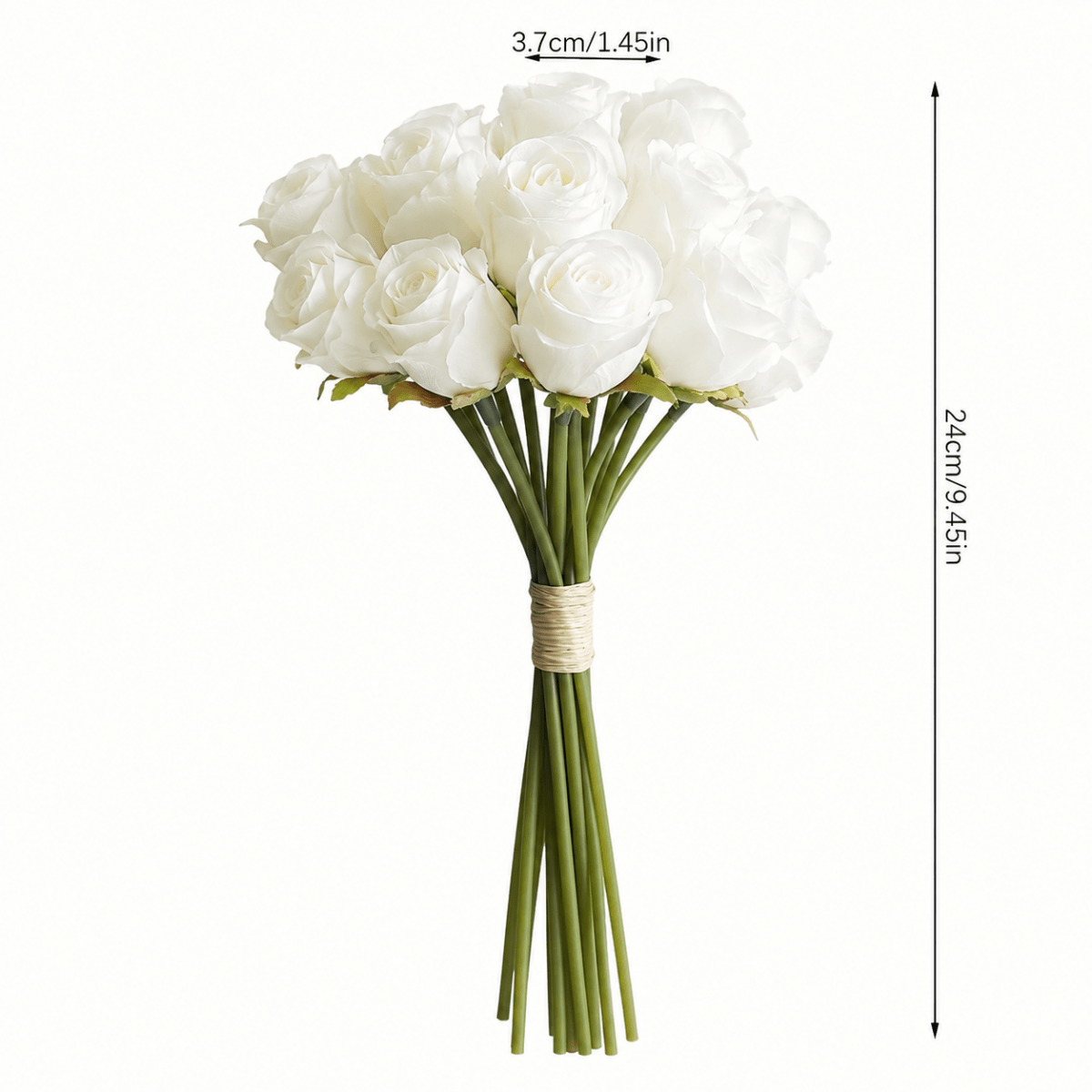 Artificial Rose Bouquet – White, 12pcs - Urban Lifestyle General Trading LLC