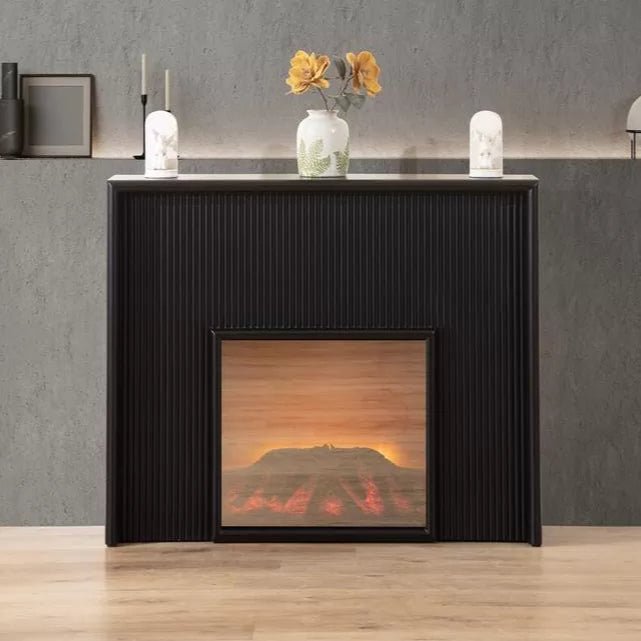 Baker Fireplace Display Console Black - Urban Lifestyle Furniture