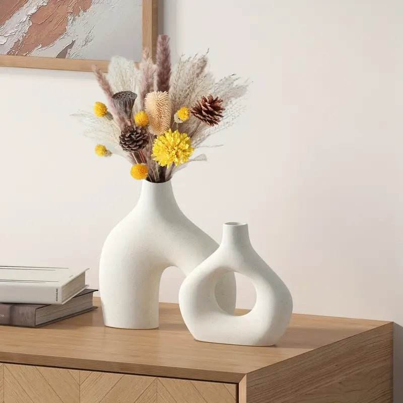 Boho Ceramic Vase Set of 2 - Urban Lifestyle Furniture