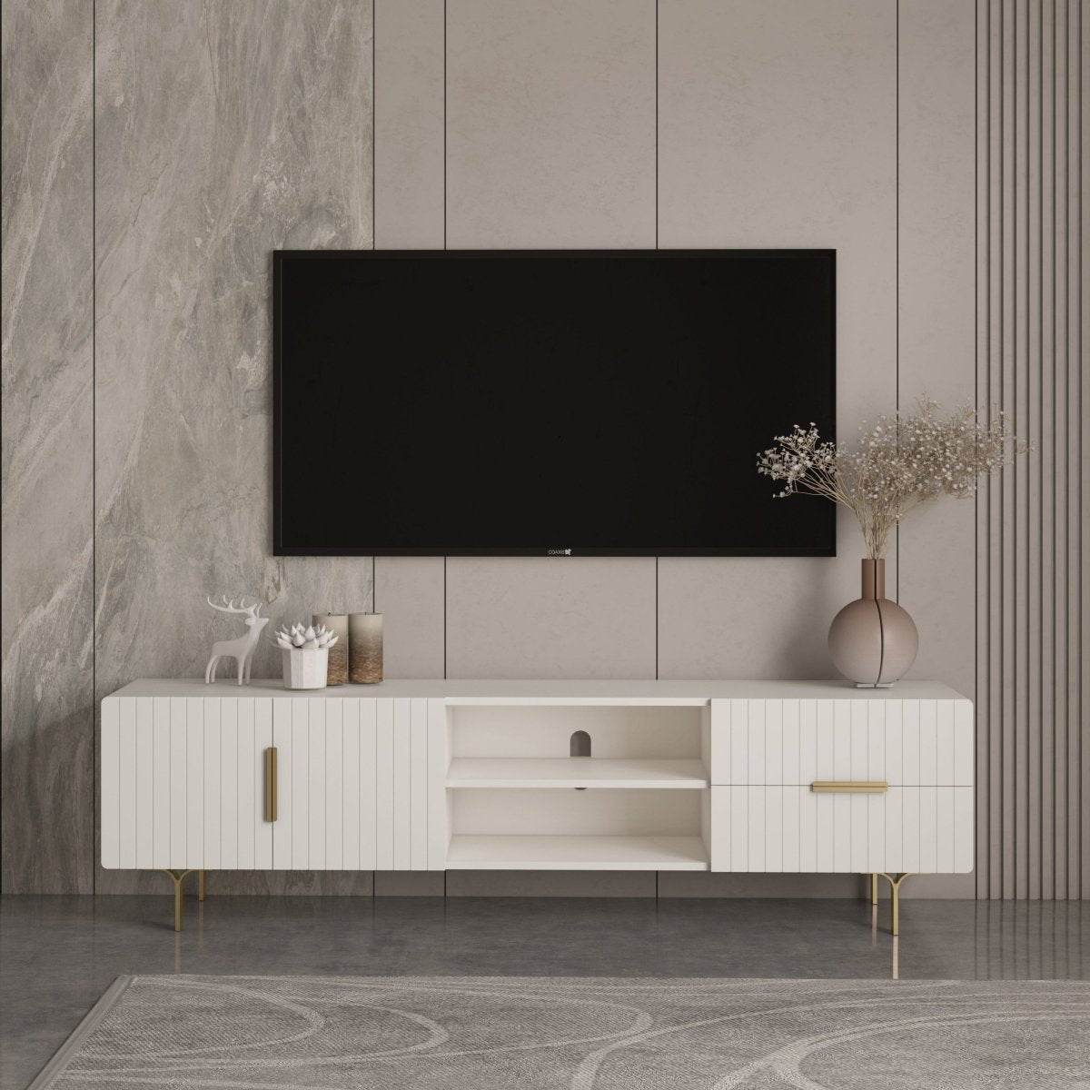 Carter Tv Unit White 200cm - Urban Lifestyle Furniture