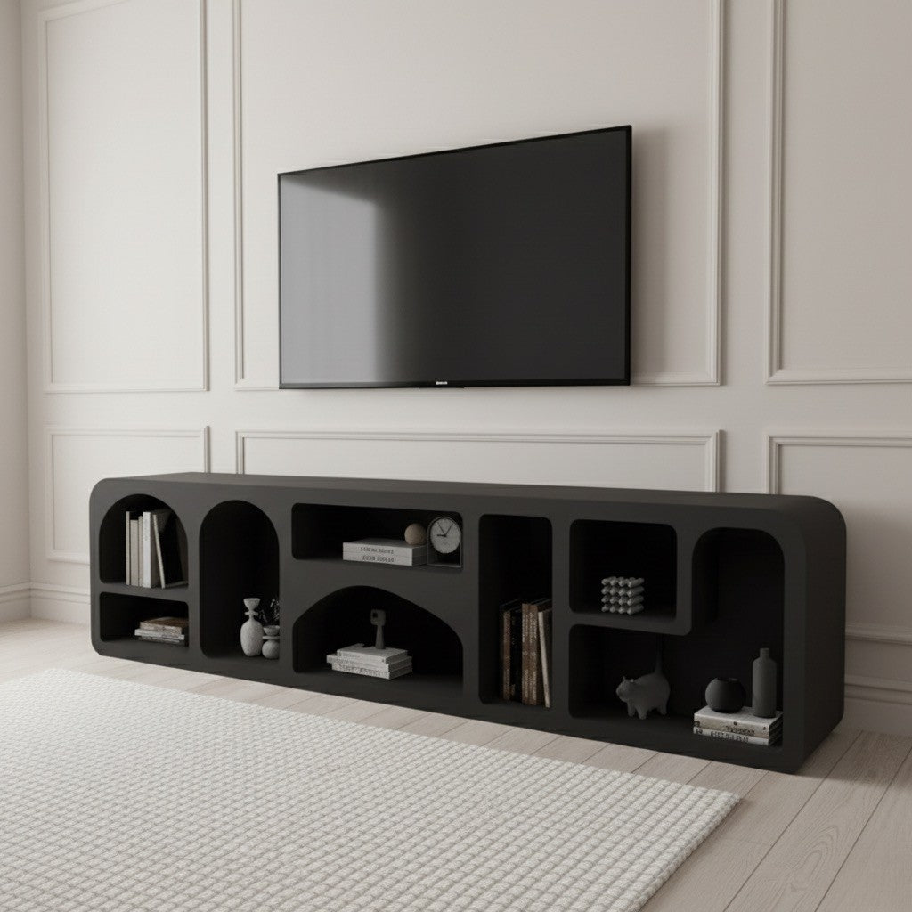Cave Tv Unit Black 200cm - Urban Lifestyle Furniture