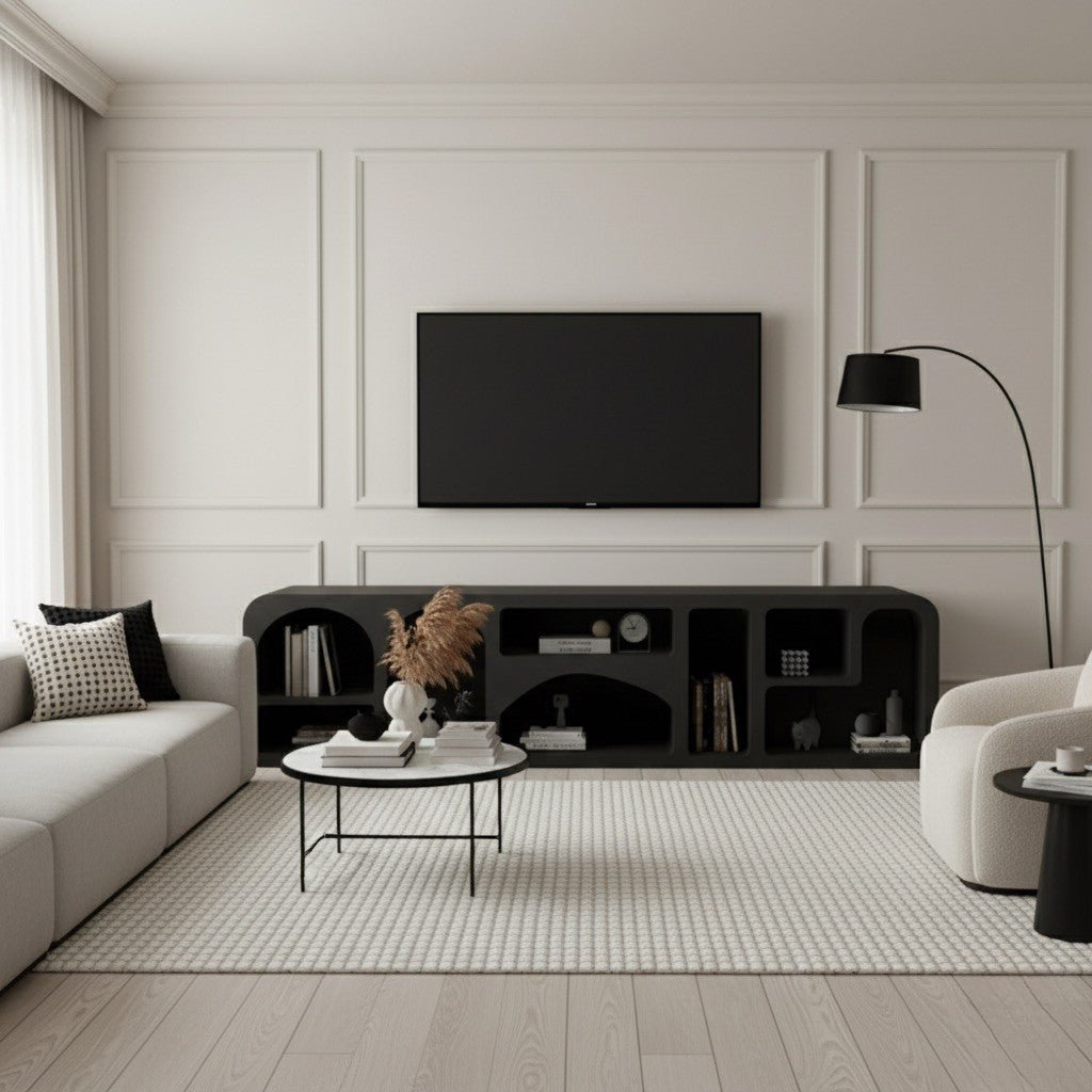 Cave Tv Unit Black 200cm - Urban Lifestyle Furniture
