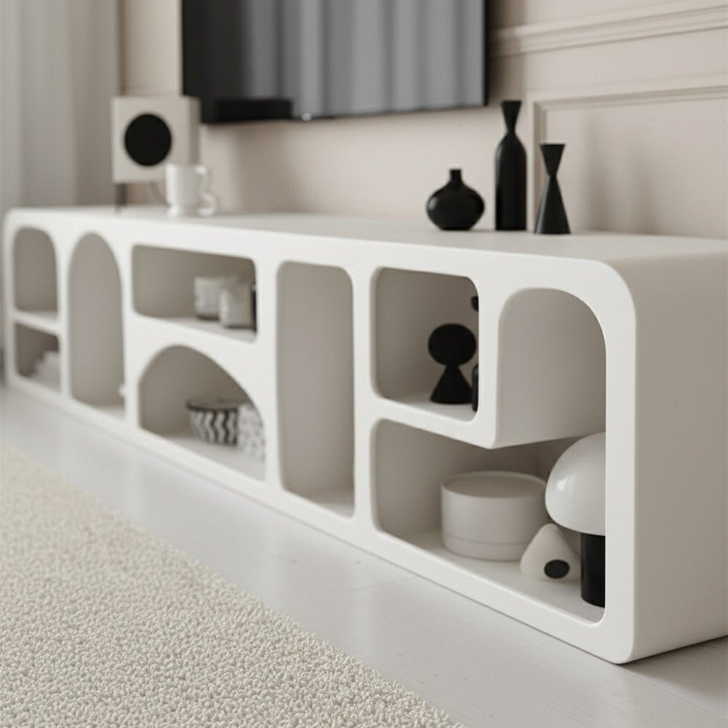 Cave Tv Unit White 200cm - Urban Lifestyle Furniture