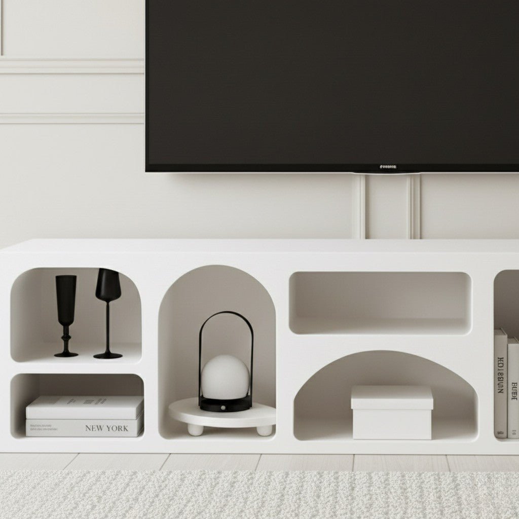 Cave Tv Unit White 200cm - Urban Lifestyle Furniture