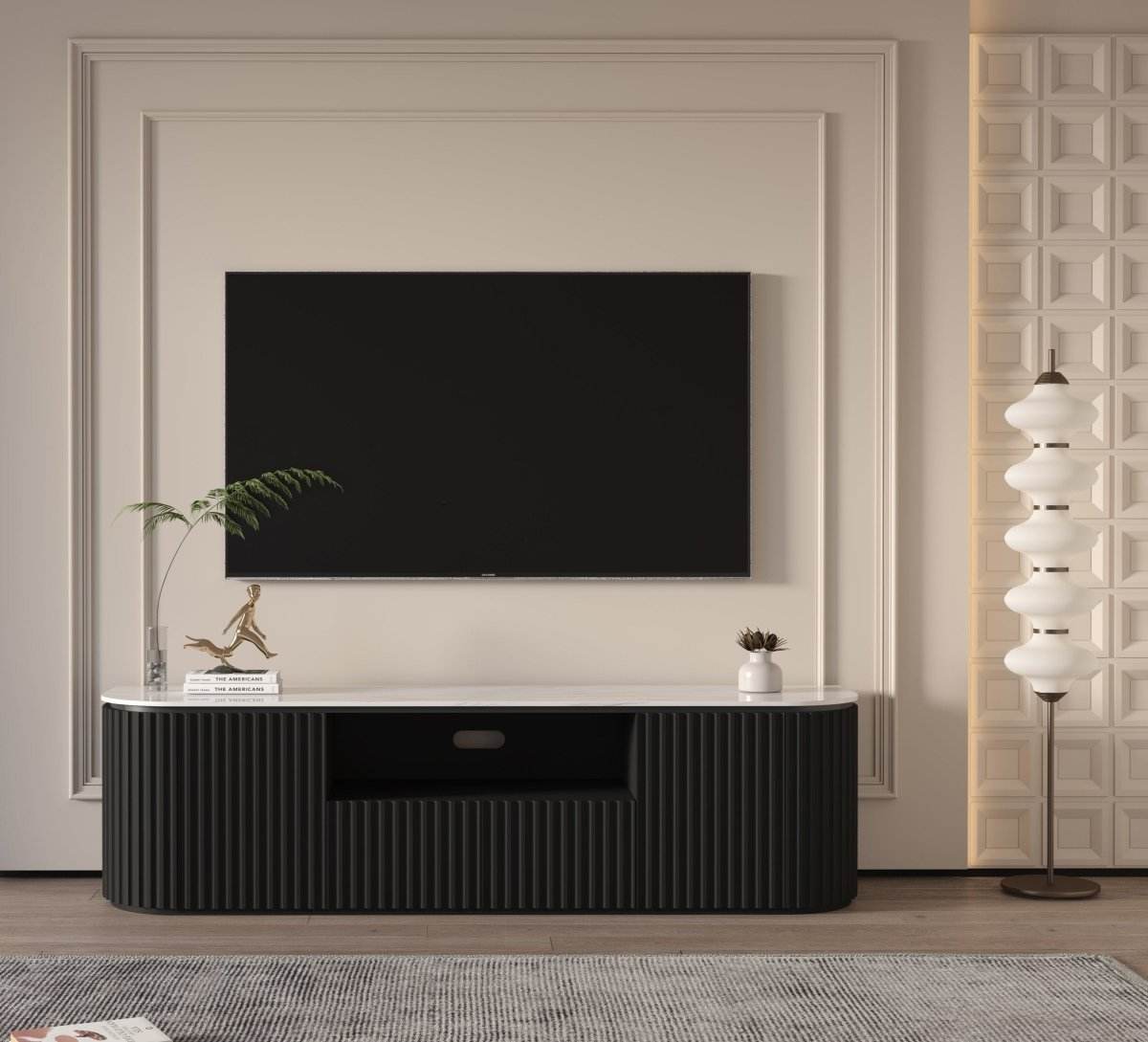 Dasha Tv Unit Black 200cm - Urban Lifestyle Furniture