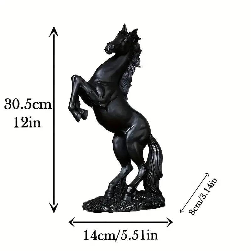 Elegant Resin Horse Statue Black - Urban Lifestyle Furniture