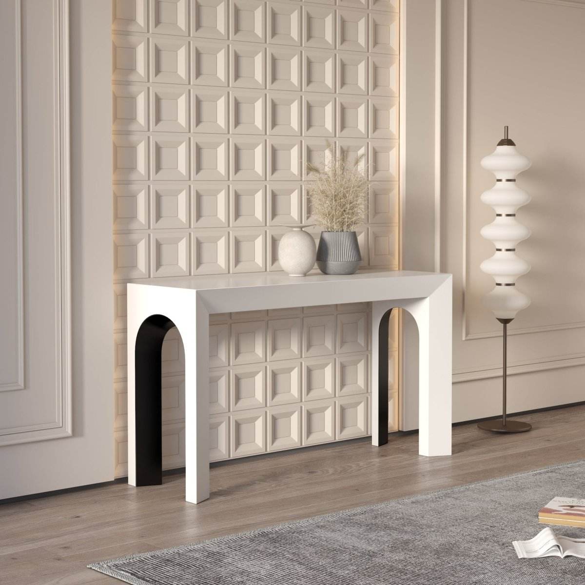 Elite Console Table White Black - Urban Lifestyle Furniture