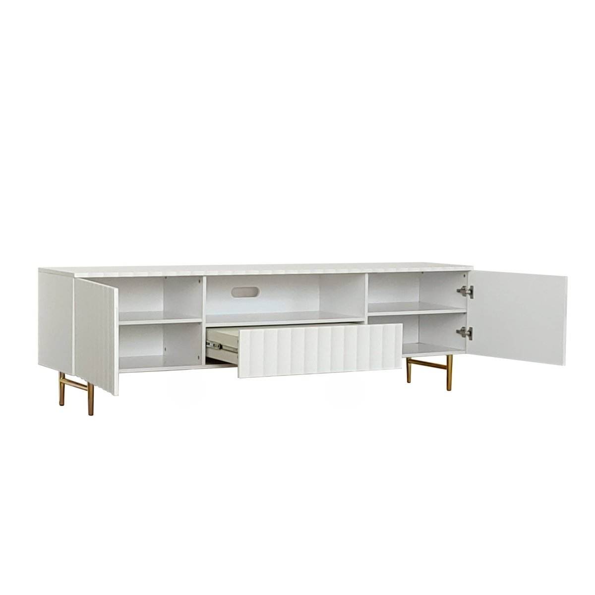 Flute Tv Unit White 200cm - Urban Lifestyle Furniture