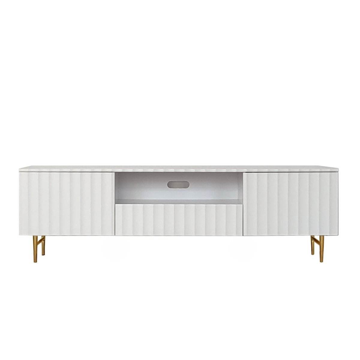 Flute Tv Unit White 200cm - Urban Lifestyle Furniture