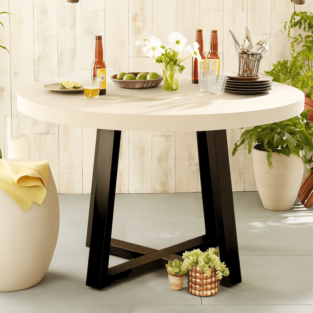 Grace Indoor/Outdoor Round Dining Table Sand - Urban Lifestyle Furniture