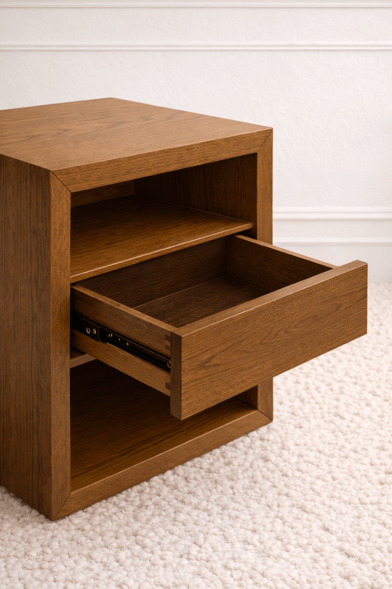 Hasting Wood Bedside Table Brown - Urban Lifestyle