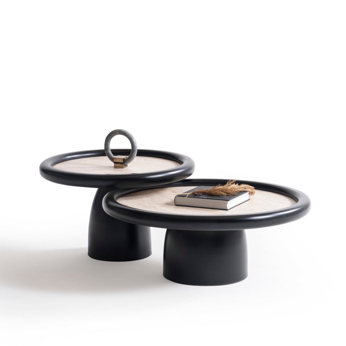 Intense Black Travertine Coffee Table Set - Urban Lifestyle General Trading LLC