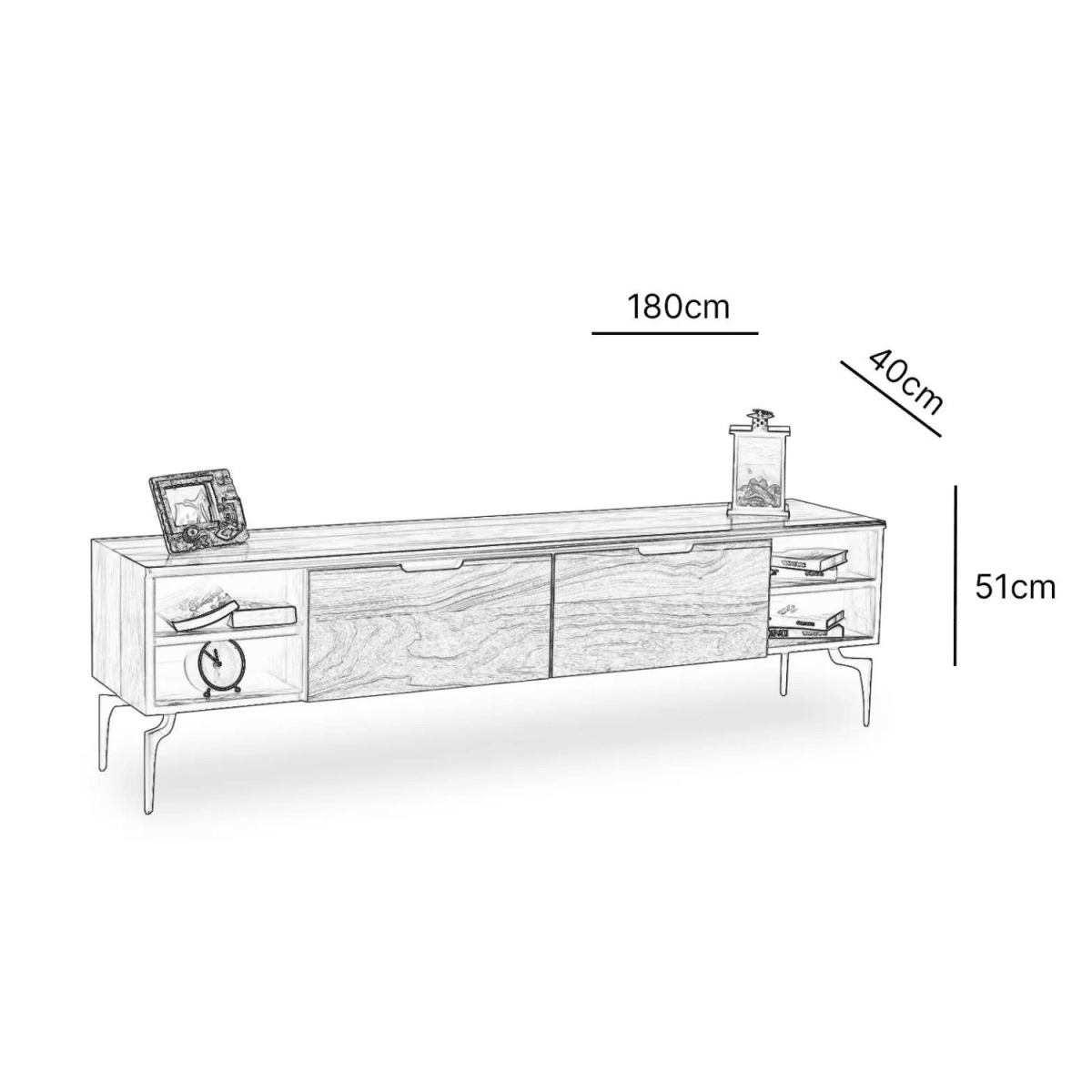 Joberg Wooden Tv Unit 180cm - Urban Lifestyle Furniture