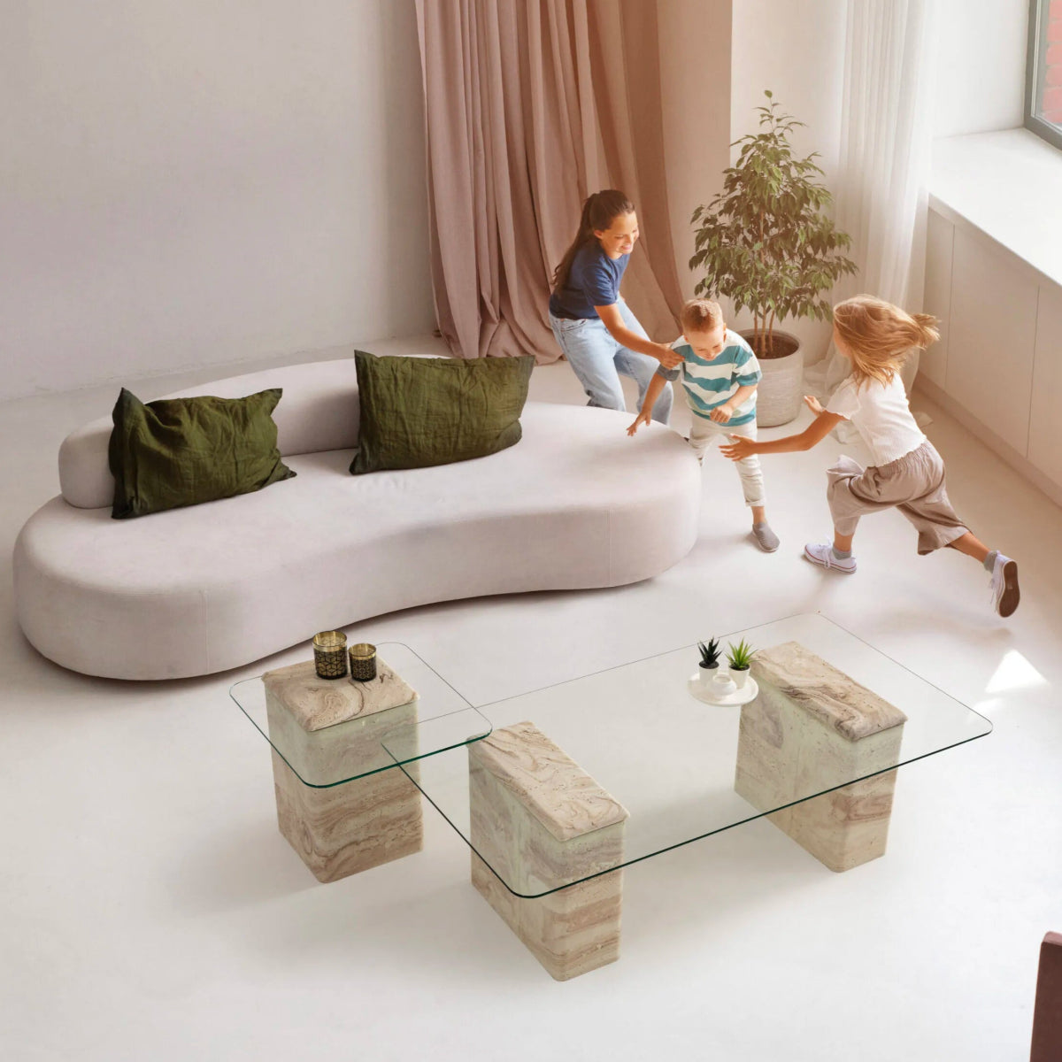 Latte Coffee Table Travertine - Urban Lifestyle Furniture