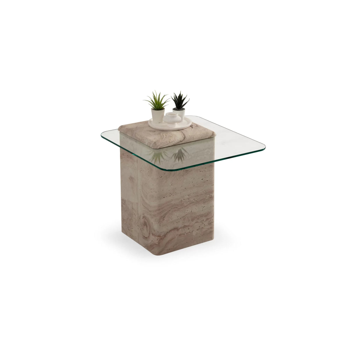 Latte Side Table Travertine - Urban Lifestyle Furniture