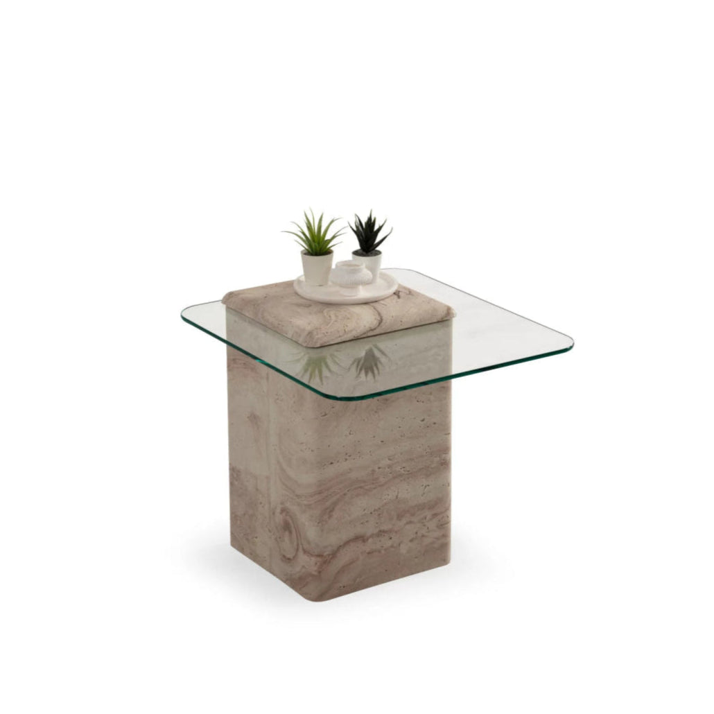 Latte Side Table Travertine - Urban Lifestyle Furniture