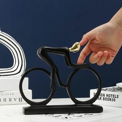 Modern Abstract Bicycle Rider Statue - Urban Lifestyle Furniture