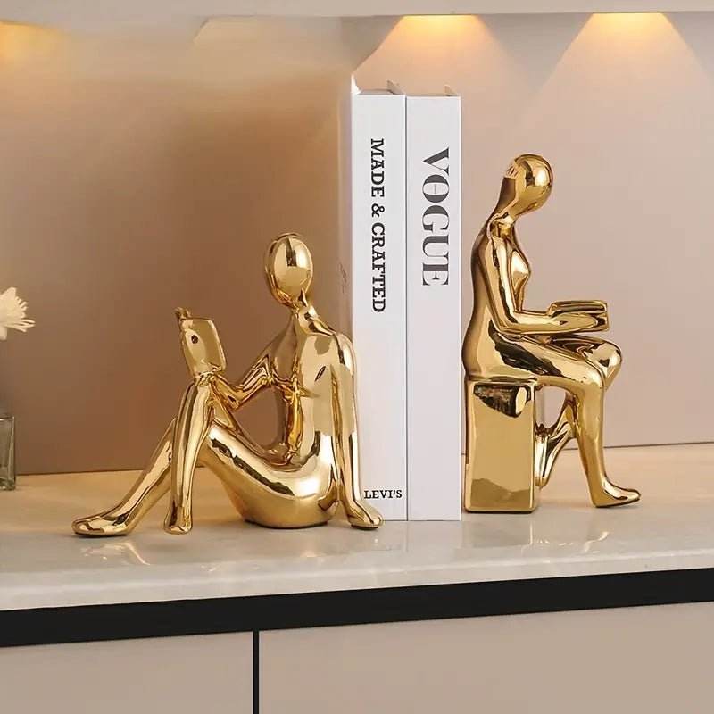 Modern Gold-Tone Bookends - Urban Lifestyle Furniture