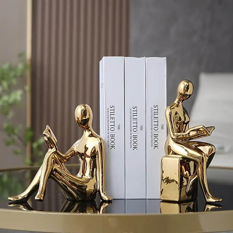 Modern Gold-Tone Bookends - Urban Lifestyle Furniture