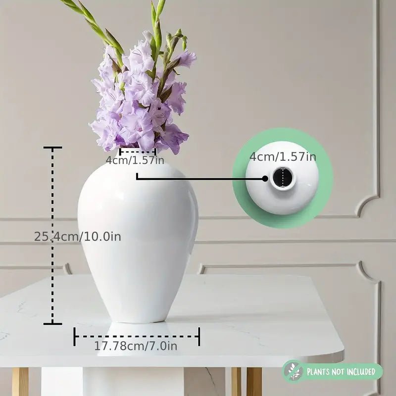 Modern White Ceramic Vase - Urban Lifestyle Furniture Trading LLC