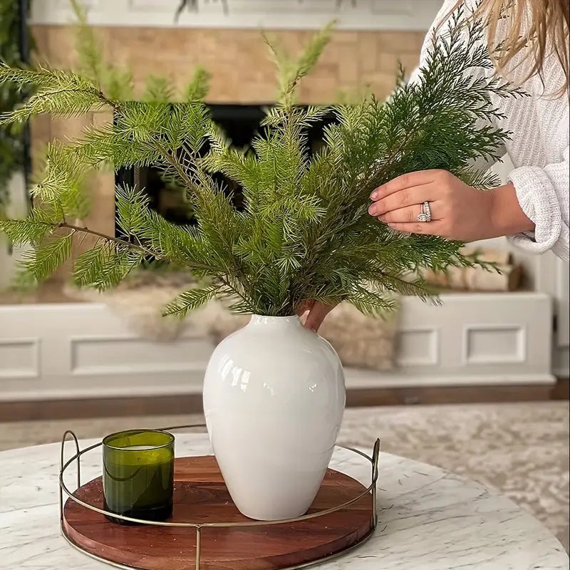 Modern White Ceramic Vase - Urban Lifestyle Furniture Trading LLC