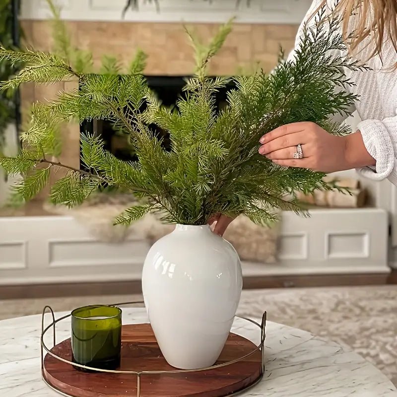 Modern White Ceramic Vase - Urban Lifestyle Furniture Trading LLC