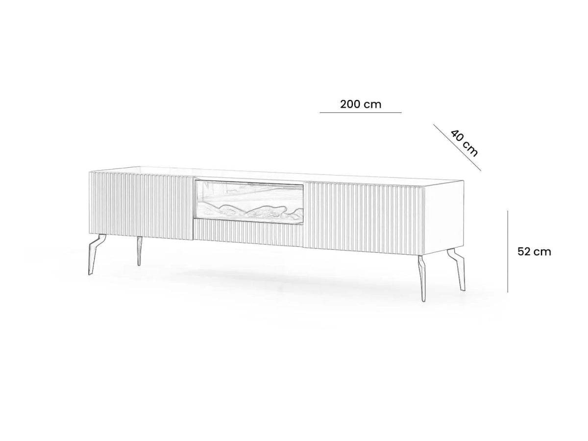 Myra Fire Tv Unit 200cm Cream - Urban Lifestyle Furniture