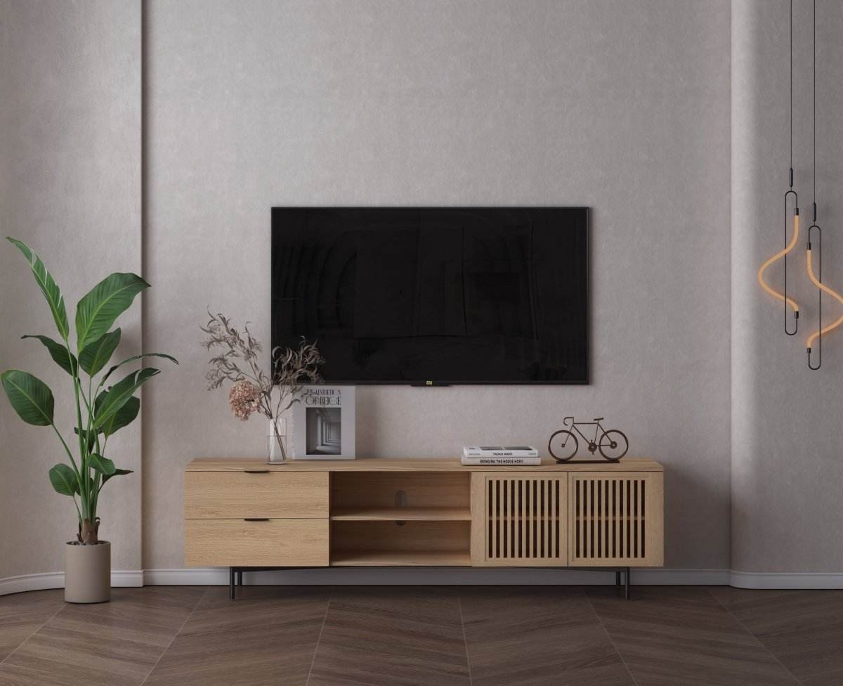 Parker Tv Unit Oak 200cm - Urban Lifestyle Furniture
