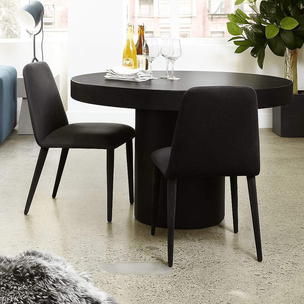 Porto Concrete Indoor/Outdoor Dining Table Black - Urban Lifestyle Furniture