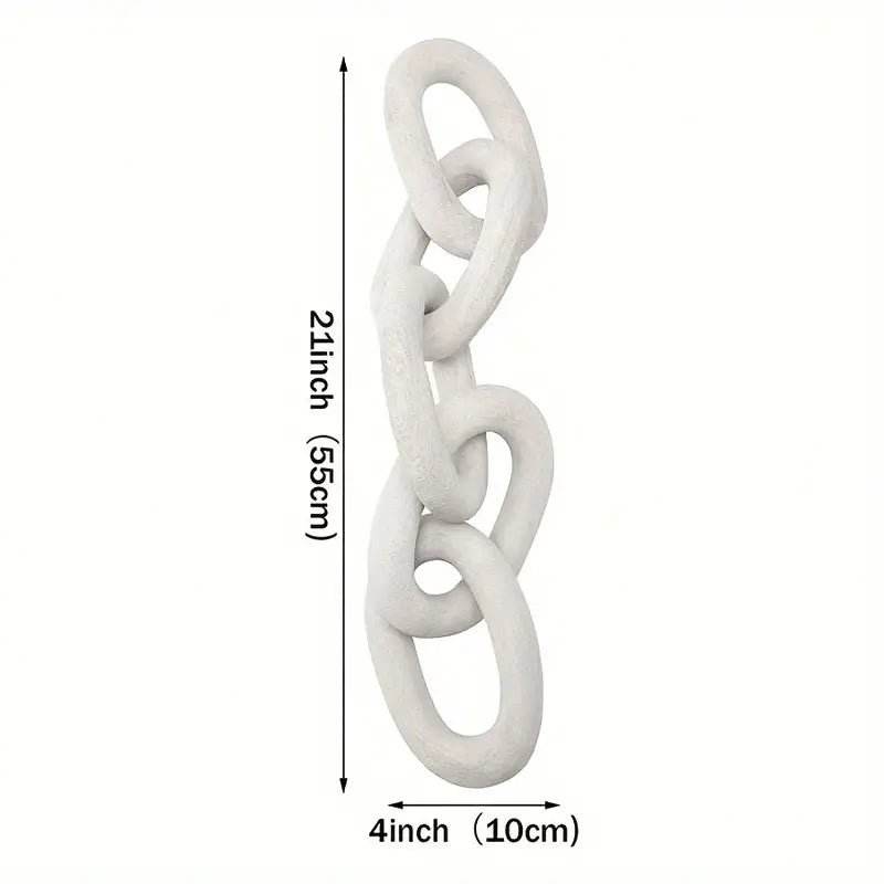 Rustic White Washed Pine Wood Chain Link Decor - Urban Lifestyle Furniture