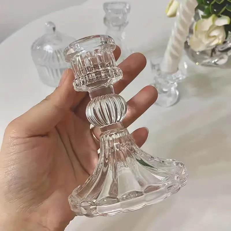 Scandinavian-Inspired Glass Diamond Candle Holder Set of 2 - Urban Lifestyle Furniture