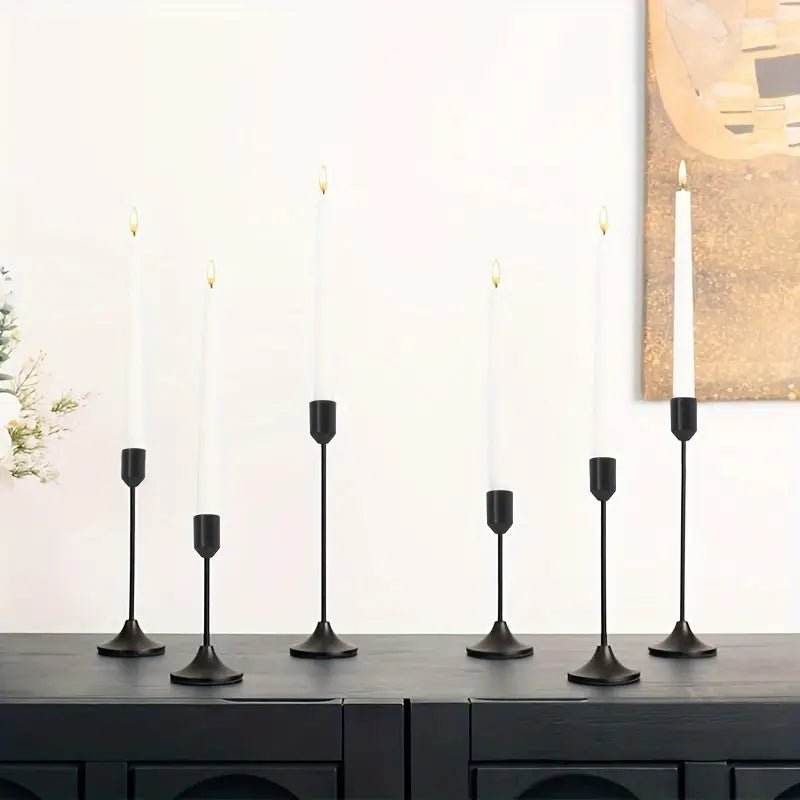 Set Of 6 Candle Holders, Black - Urban Lifestyle Furniture