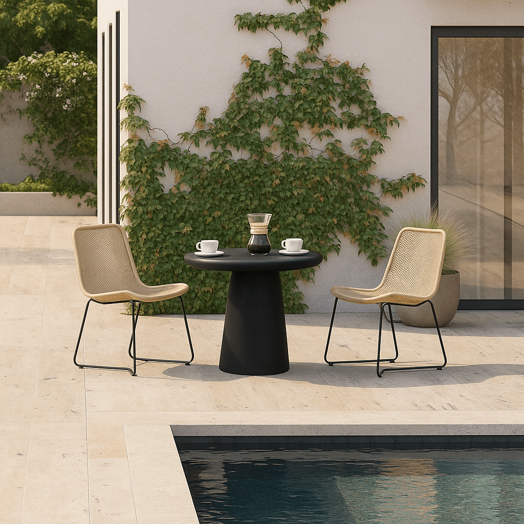 Slope Concrete Indoor/Outdoor Dining Table Black - Urban Lifestyle Furniture